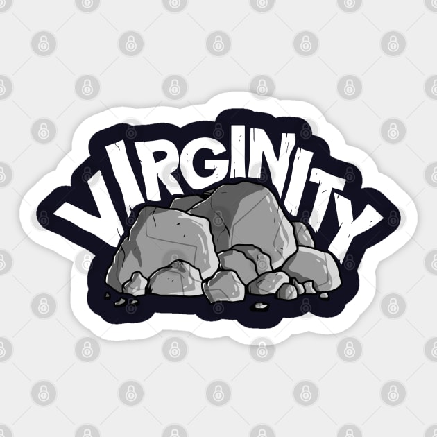 Virginity On Top Of Rocks Sticker by A Comic Wizard